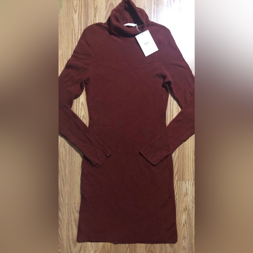 A.L.C Merino Wool Norris Turtleneck Sweater Dress Large long sleeve Copper NWT